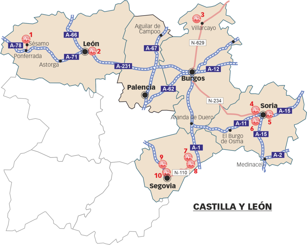 Sites that can be visited in the Northern Meseta, in Castilla León