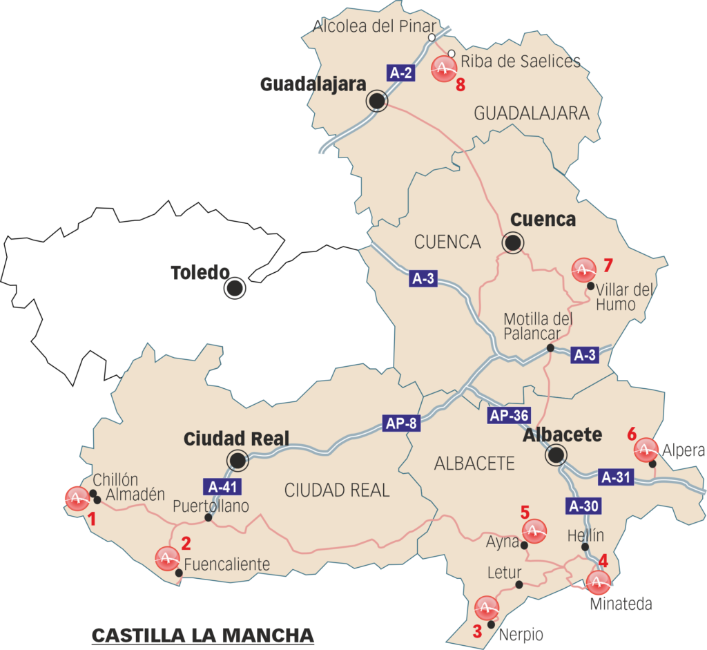 Sites that can be visited in Castilla La Mancha